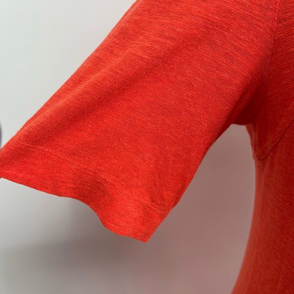 Eileen Fisher‎ organic cotton and hemp deep v neck midi dress Geranium Small - Picture 8 of 12